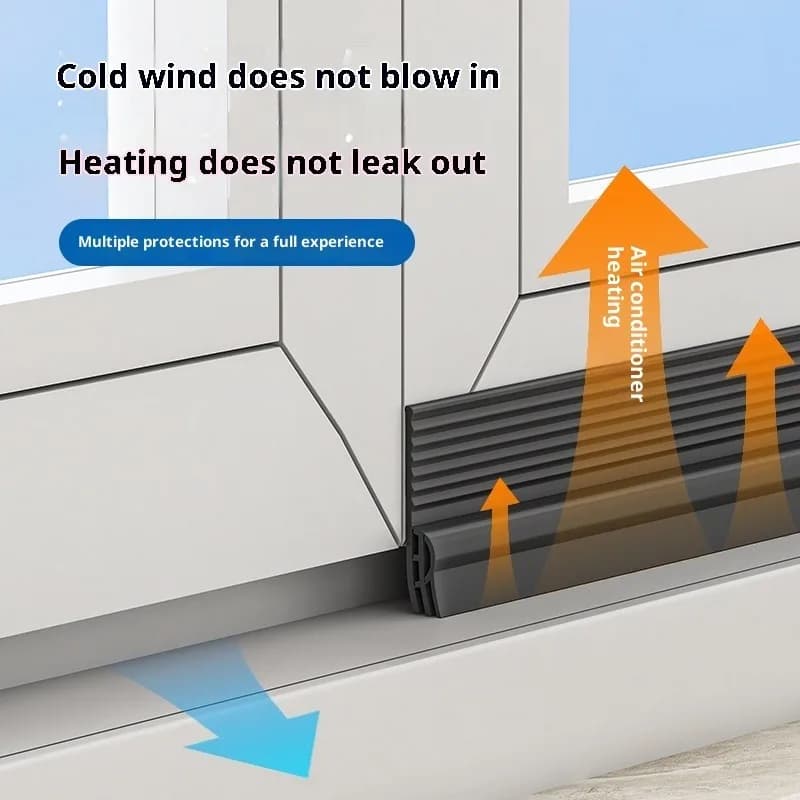 1 pz Guarnizione per Finestra Scorrevole da 2M/78.74in, Tripla Protezione Antifreddo, Isolamento Acustico, Antivento, Sottoporta Regolabile