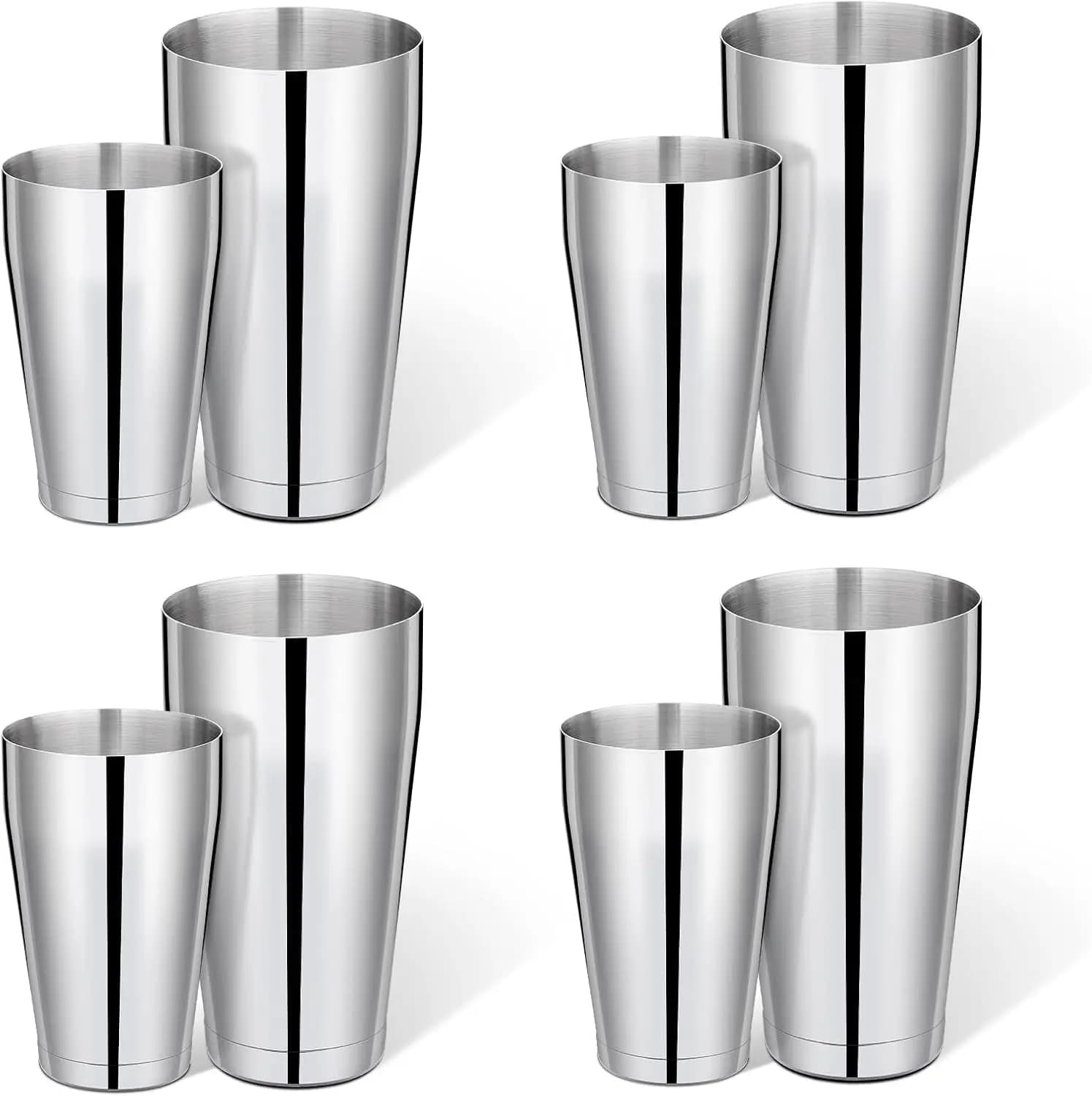 Set da Barman Professionale 8 Pezzi, Kit Cocktail in Acciaio Inox con Shaker da 18oz e 28oz per Principianti