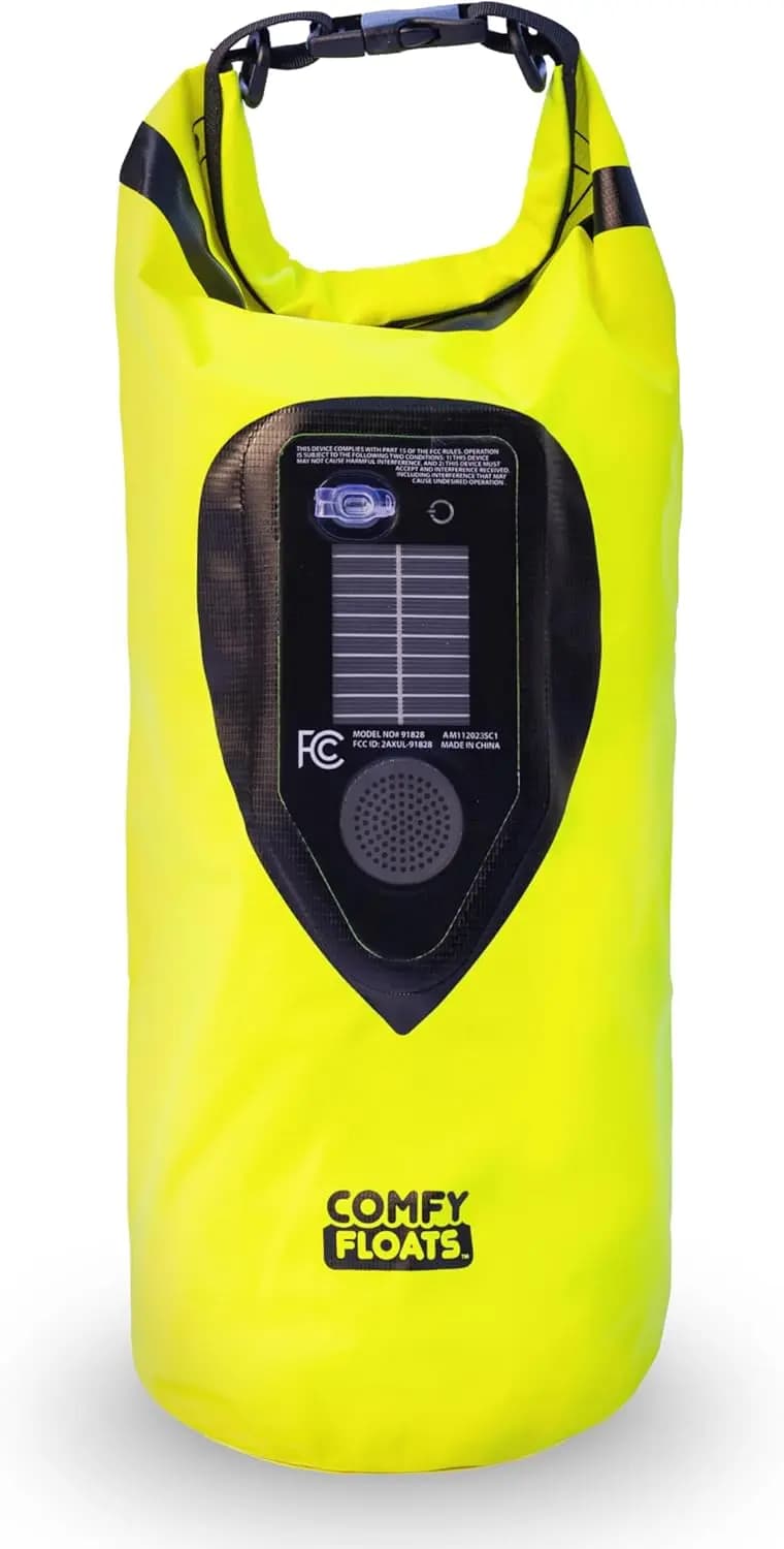 Borsa Impermeabile da 10L con Altoparlante Bluetooth Solare - Sacca Impermeabile con Chiusura Roll-Top per Kayak, Spiaggia, Nautica, Escursionismo, Campeggio, Pesca