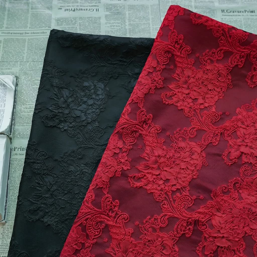 140Cm Wide Vintage Palace Style Relief Jacquard Fabric Yarn Dyed Twill Polyester Cotton Cloth Coat Gown Skirt Material F186