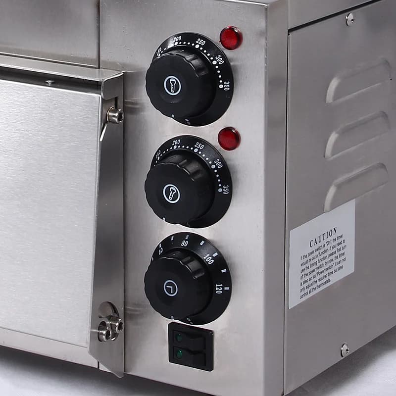Electric Pizza Oven with Built‑in Thermometer, Home & Commercial Mini Baking Oven for Pizza Bread Cake Toasting