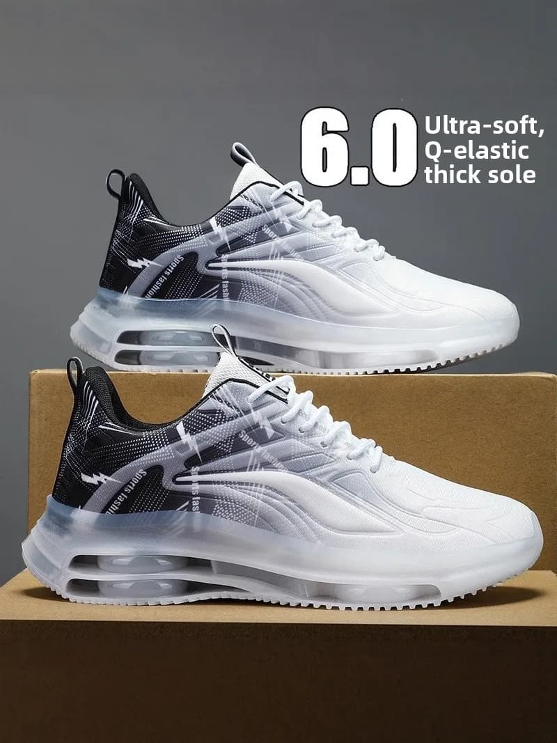Scarpe da Corsa da Uomo con Suola Morbida, Assorbimento degli Urti, Casual, alla Moda, Traspiranti, Resistenti all'Usura, con Suola in Gomma