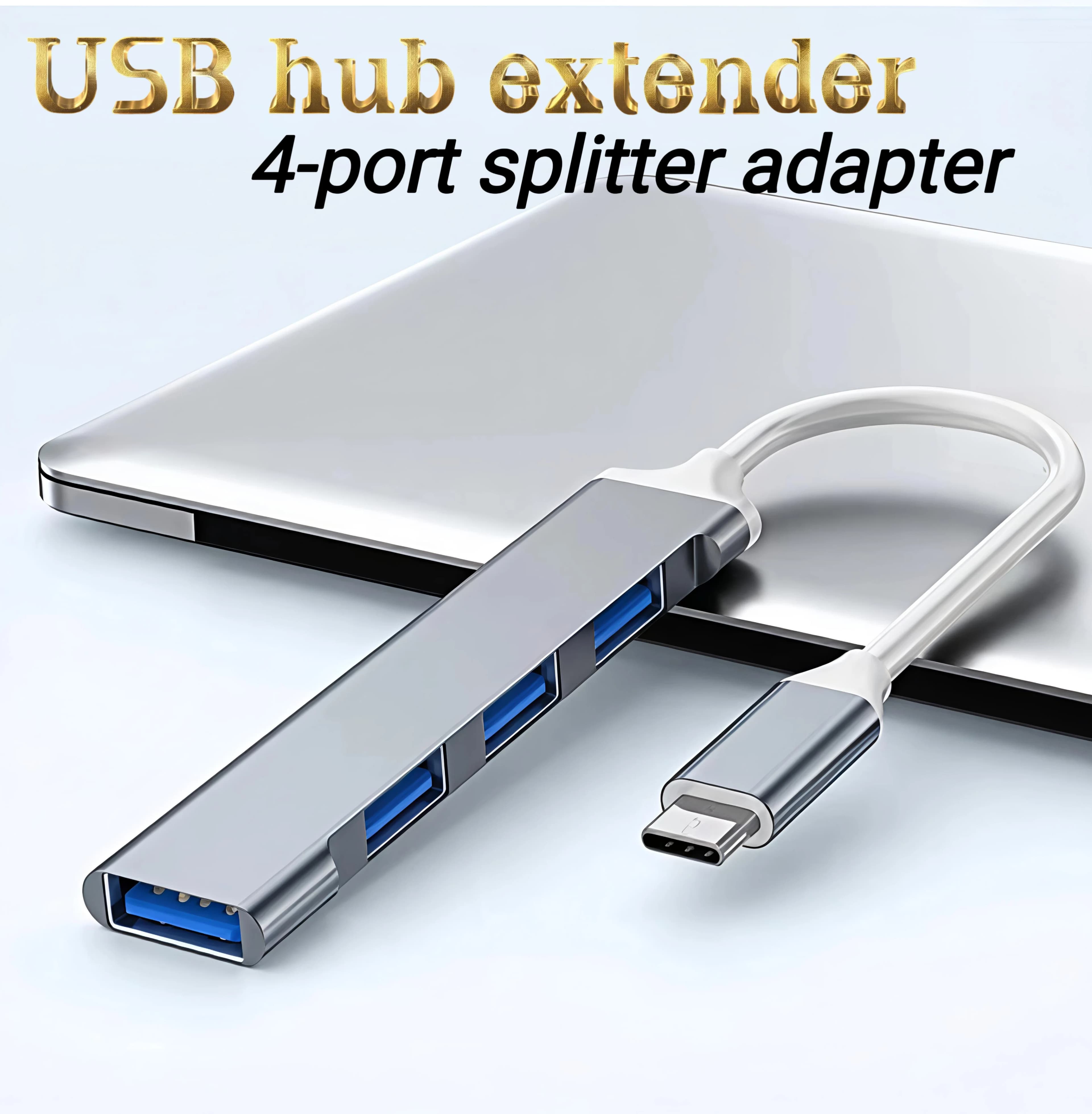 USB HUB Extender 4 Port Splitter Adapter OTG Docking Station For Phone Macbook Pro 13 15 Air PC Laptop Computer Hub