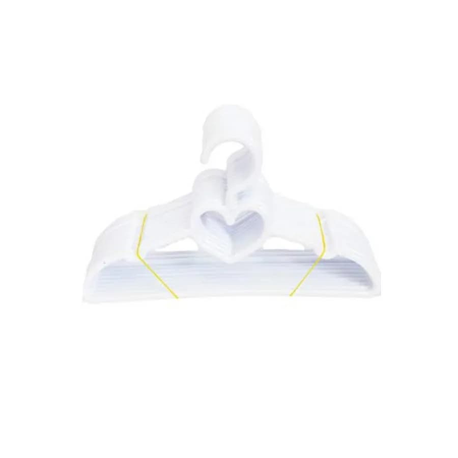 12 Appendiabiti a Forma di Cuore Bianco Brittany per Bambole Fashion da 18 Pollici - Appendiabiti per Vestiti di Bambole da 18 Pollici