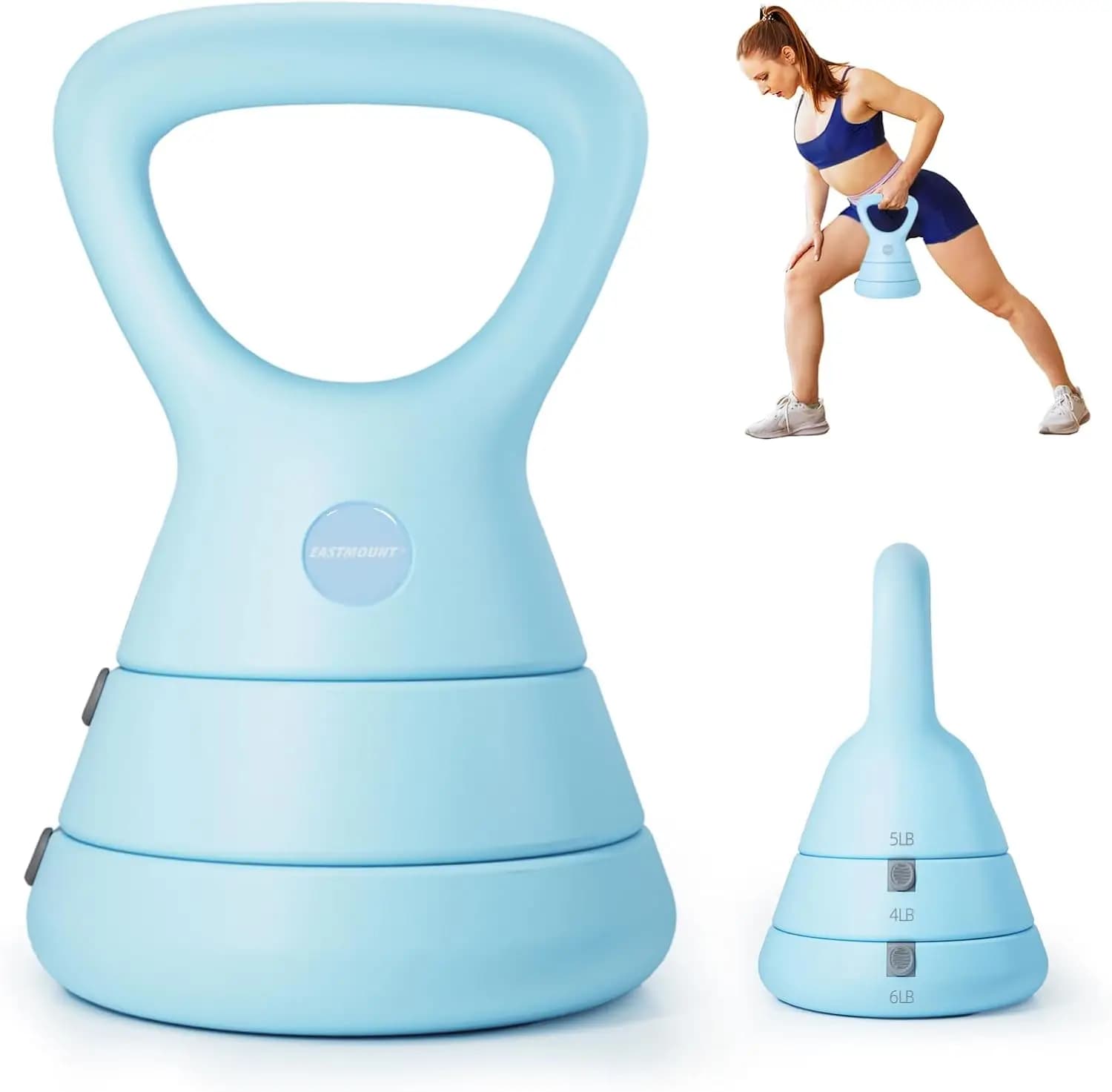 Adjustable Kettlebell Set: 3-in-1 weights (5/9/15 LB), Ergonomic handle, Fitness equipment for home gym
