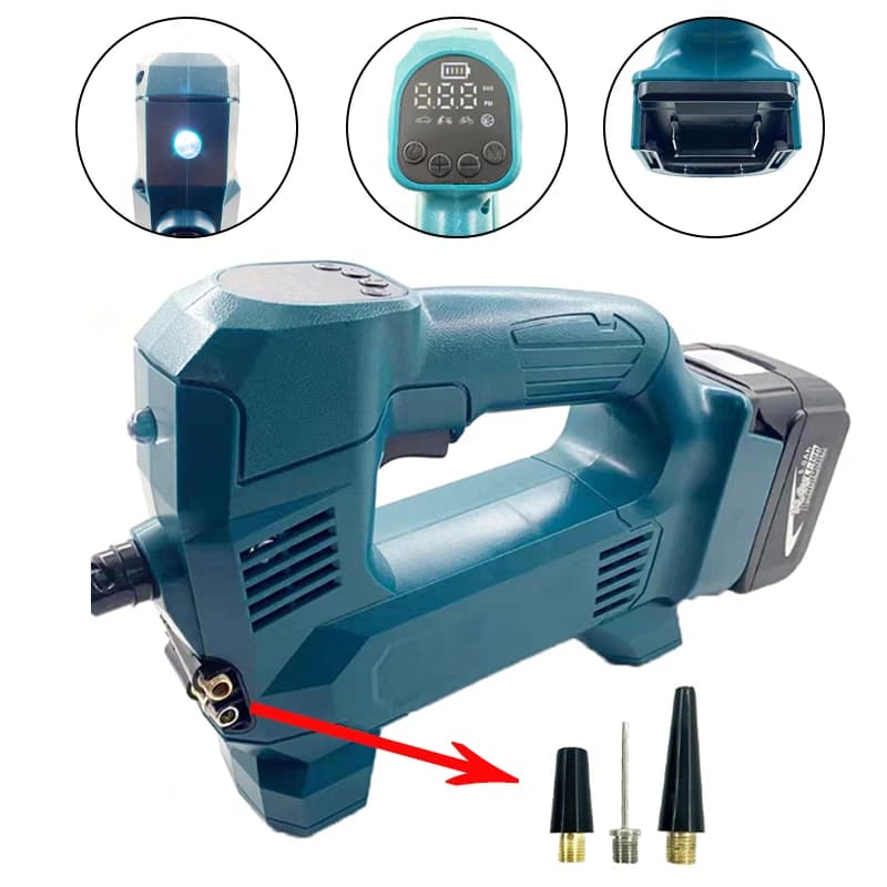 Gonfiatore elettrico con pompa ad aria elettrica per Makita 18V batteria agli ioni di litio gonfiatore ad aria senza fili per gonfiaggio a sfera di pompaggio di pneumatici per bici da auto