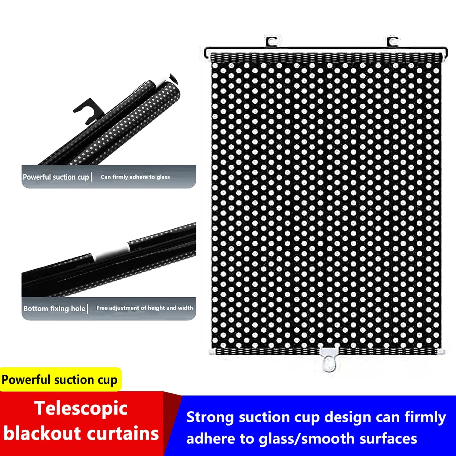 Ceiling roller blind, without drilling, for sun protection and insulation, for kitchen, bathroom, balcony
