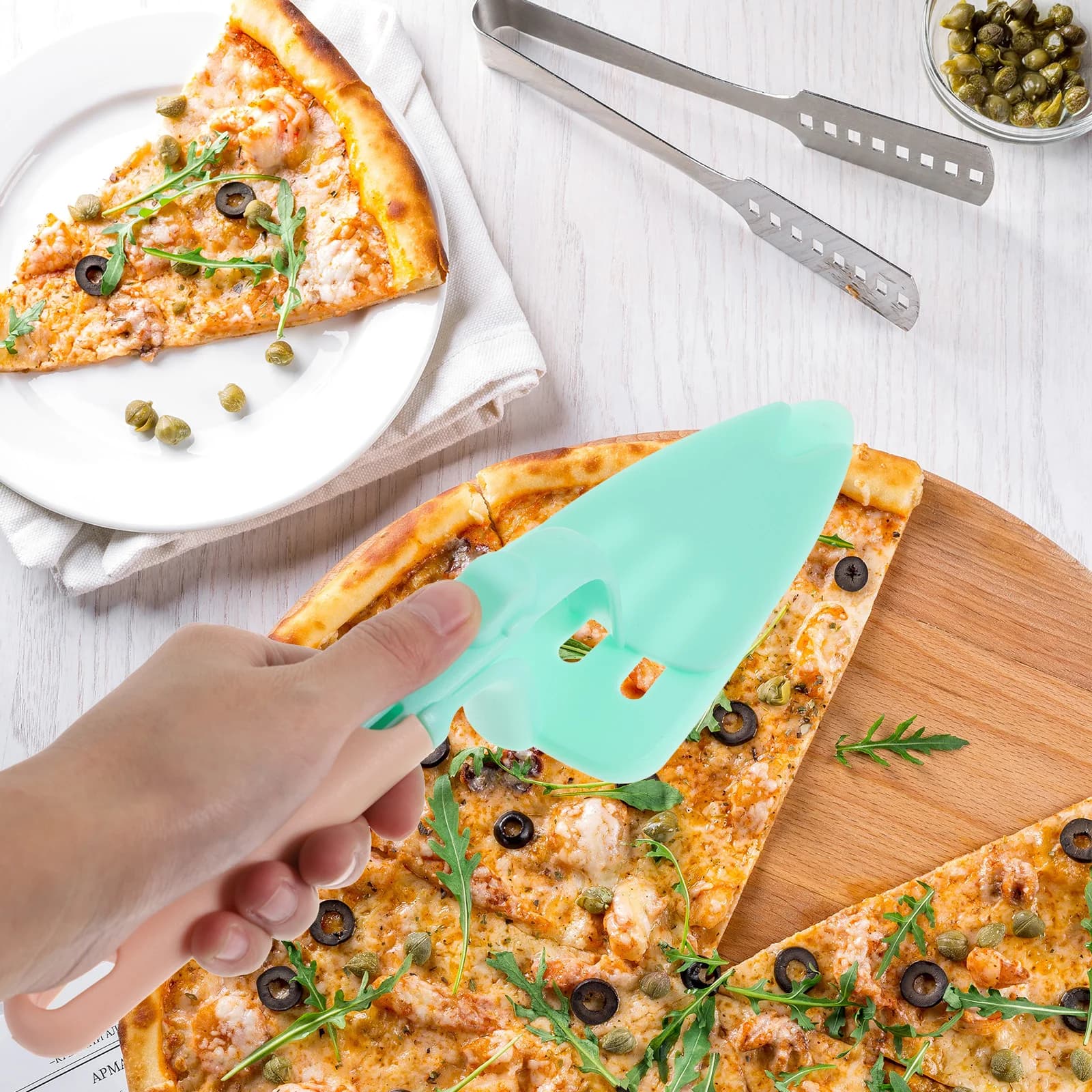 2 pezzi Pala per pizza Pale per torta staccabili Materiale ABS S con strumento per pancake Design telescopico Forniture per bar da cucina