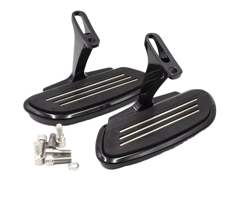 Bracket Floorboard Cruiser Pedal Rear Rubber Aluminum Chrome Rest Passenger Universal Peg Foot Footrest Motorcycle