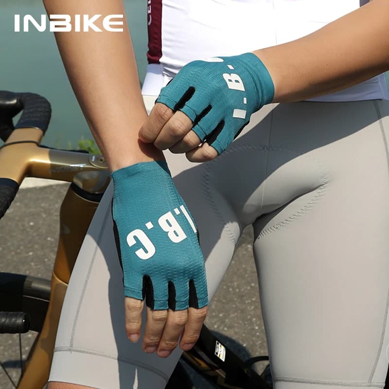 Guanti da Ciclismo INBIKE Mezze Dita con Imbottitura SBR da 3mm, Traspiranti per l'Estate, Rapida Dissipazione del Calore