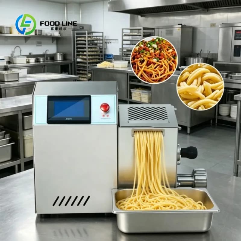 Commercial Stainless Steel Pasta Maker Machine with Adjustable Speed for Multi-Shape Spaghetti, Ideal for Factories Restaurants