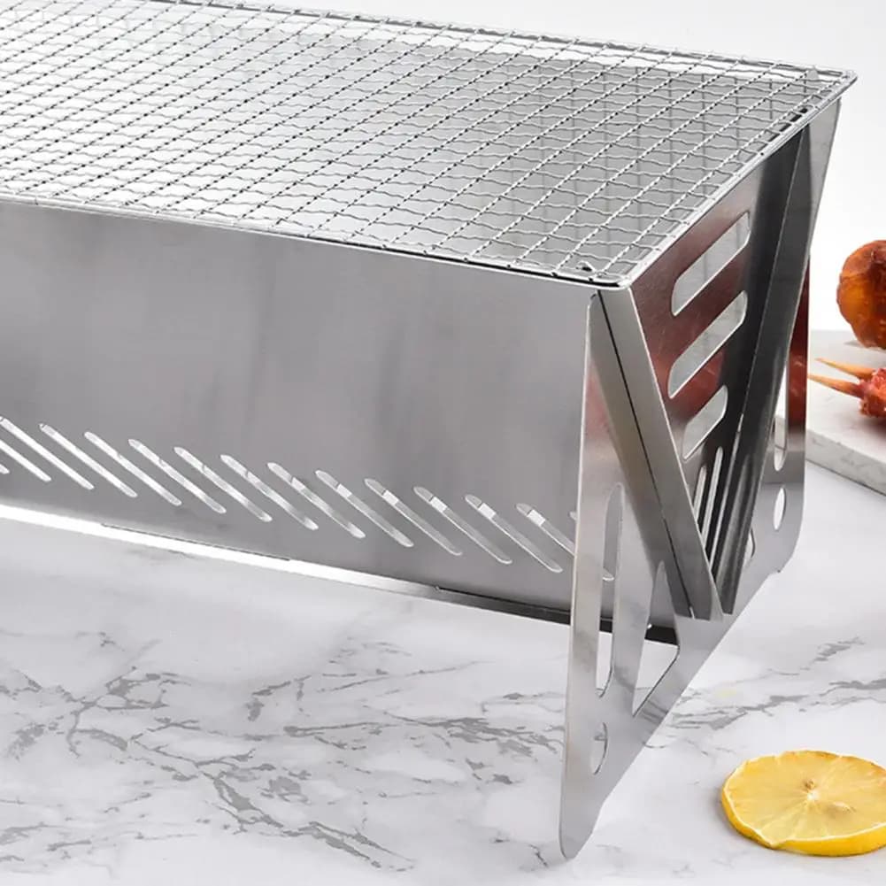 Outdoor Cooking Stove Folding Barbecue Stove Portable Stainless Steel Charcoal Grill Heavy Duty Foldable Barbecue Stove