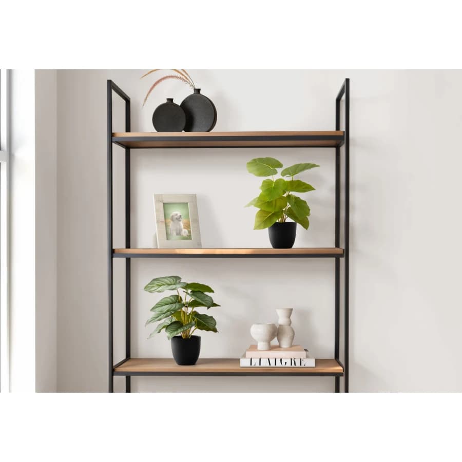 Pianta Artificiale Epipremnum Alta 13 Pollici, Set di 2 Piante Finte da Tavolo per Interni, Foglie Verdi Decorative in Vasi Neri