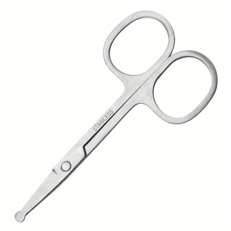 Precision Stainless Steel Scissors For Beard & Facial Hair - Safe Rounded Tip, Ideal For Men & Women