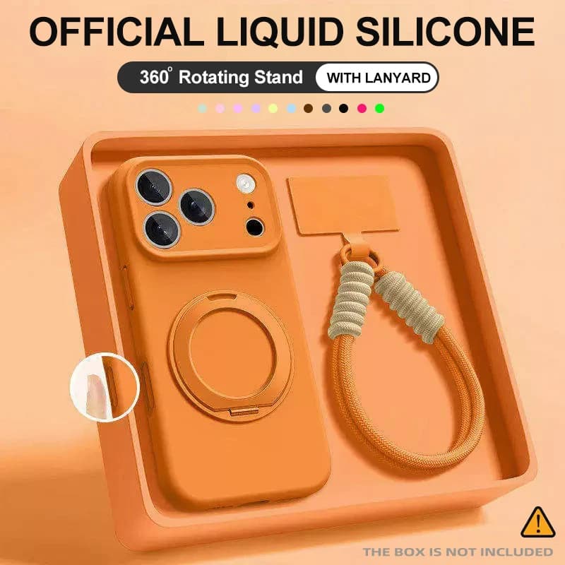 Custodia Morbida in Silicone Liquido con Supporto e Laccetto per iPhone 17, 16 Pro Max, 17 Pro, Compatibile con MagSafe