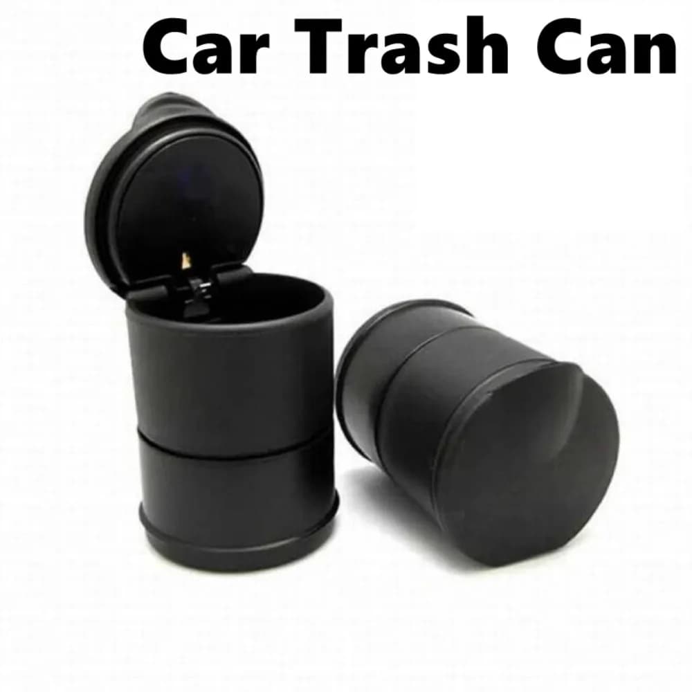 Flame Retardant Materials Car Trash Can with Lid High Temperature Resistance Car Dust Storage Box Cylindrical Shape
