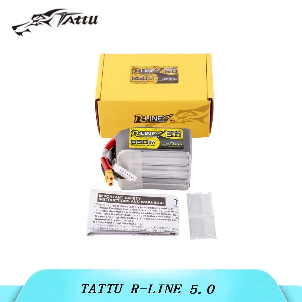 Lipo TATTU R-LINE 5.0 3S 4S 6S Battery Lipo 150C 850-1800mAh with XT30/XT60 connector for FPV drone
