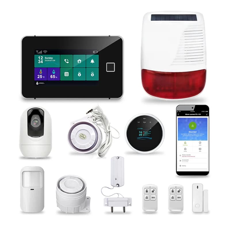 12 lingue Switch Menu Touch Screen App Comando Sistema di allarme sicuro intelligente wireless tramite smartphone