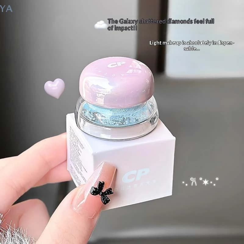 Cappuvini Crema Illuminante Ultra-Fine Shimmer Impermeabile a Lunga Durata per Occhi e Guance, Arancione e Blu, Compatta