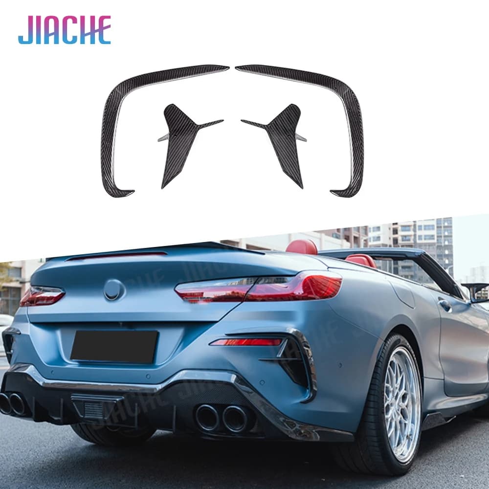 Diffusore posteriore in fibra di carbonio JIACHE, copertura spoiler e splitter laterali per BMW Serie 8 G14 G15 G16 M Sport 2018-2021