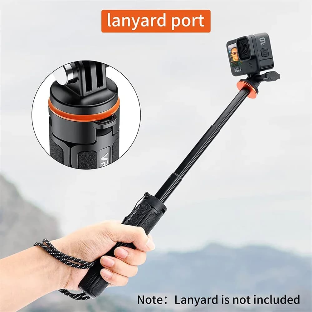 Treppiede impermeabile per action cam - Vrig Tp-08 20,1" allungabile con base anti-vibrazione per Gopro Hero 4-12, Insta360 X3 (154G)