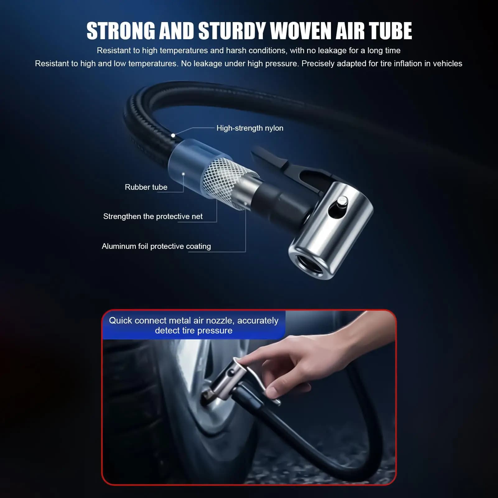Portable Air Compressor With LED Lights Rechargeable Small Auto Shut Off Kit Tire Pump Car Air Compressor For Bike Motorcycle