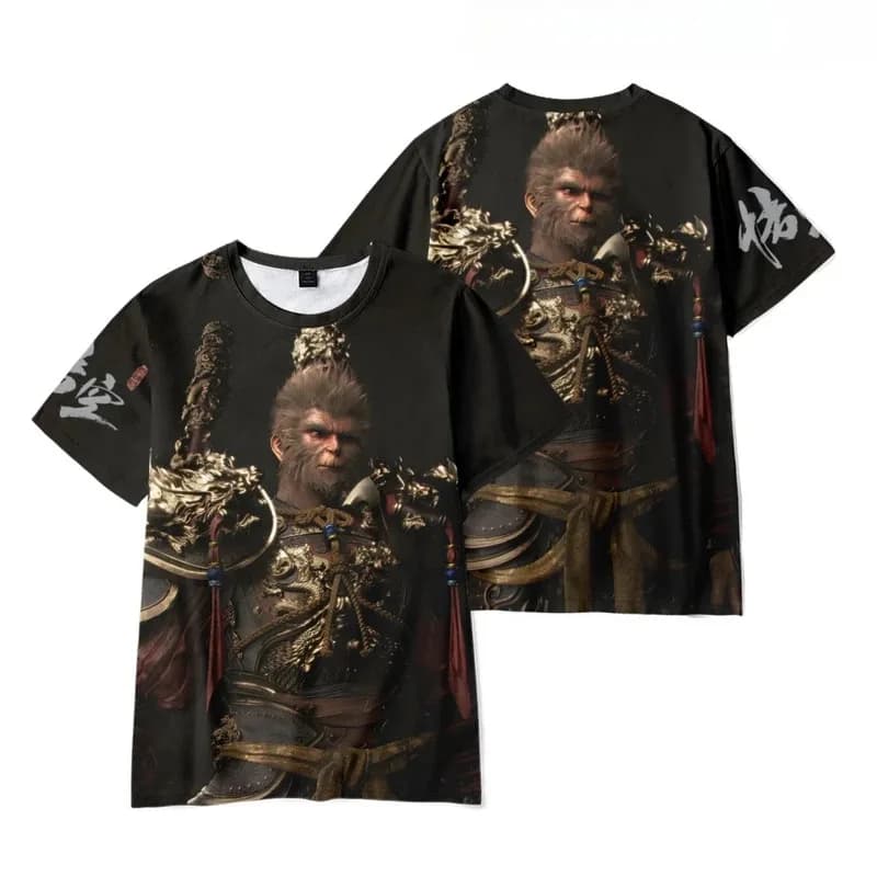 Game Black Myth: Wukong T Short Sleeve Summer 3D Print Fashion Cosplay T Shirt Breathable Top for Adulta;2'k,8;c'