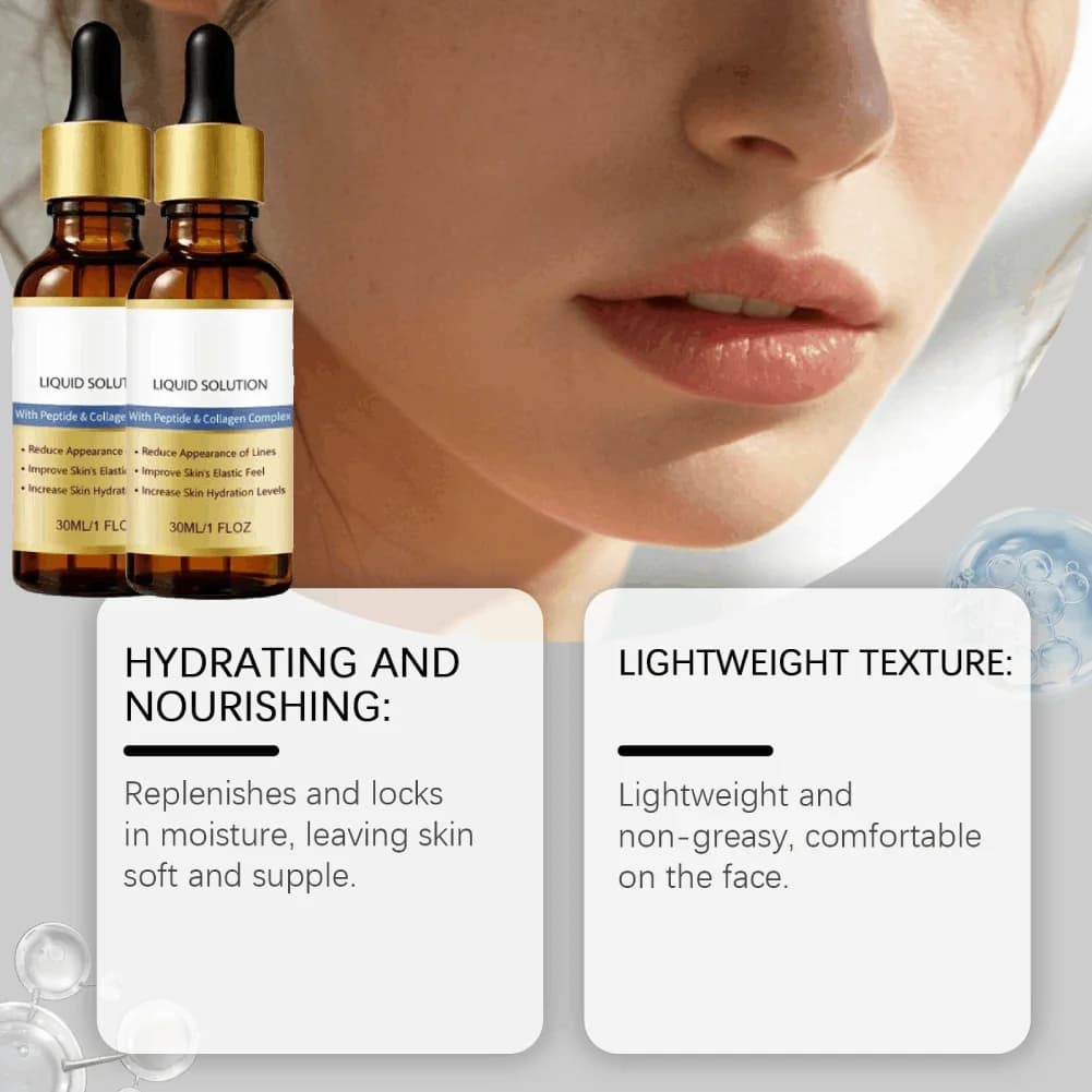 Essenza Rassodante e Idratante al Collagene 30ml, Illuminante per Pelle Opaca, Riduce le Rughe Sottili, Siero Viso Idratante per la Cura della Pelle