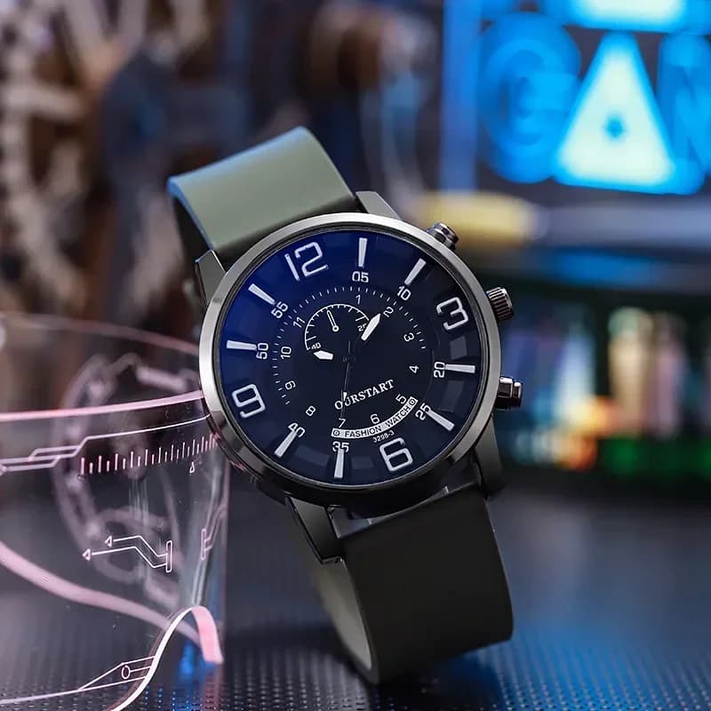 Orologio da polso al quarzo in silicone maschile squisito da uomo, orologio da lavoro delicato, orologio casual, elegante regalo di moda Relogio Masculino