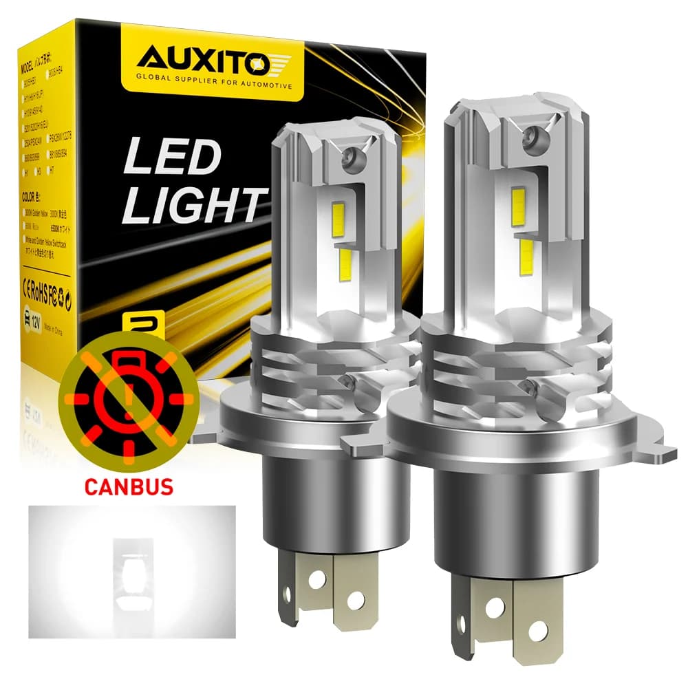 AUXITO 1/2 pezzi H4 9003 lampadine a LED Hi/Lo fascio alto e basso con faro Canbus per Audi Honda Toyota moto H4 faro a LED