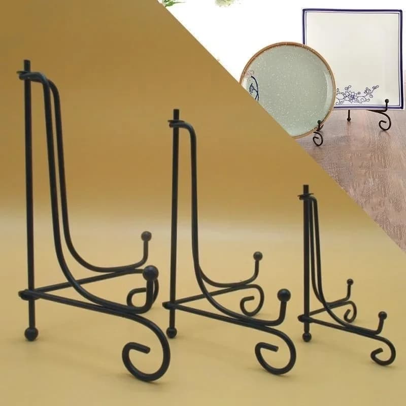 1pc black iron handicraft diy bracket holder for books pedestal for photo bowl frame for photo plate display stand storage media