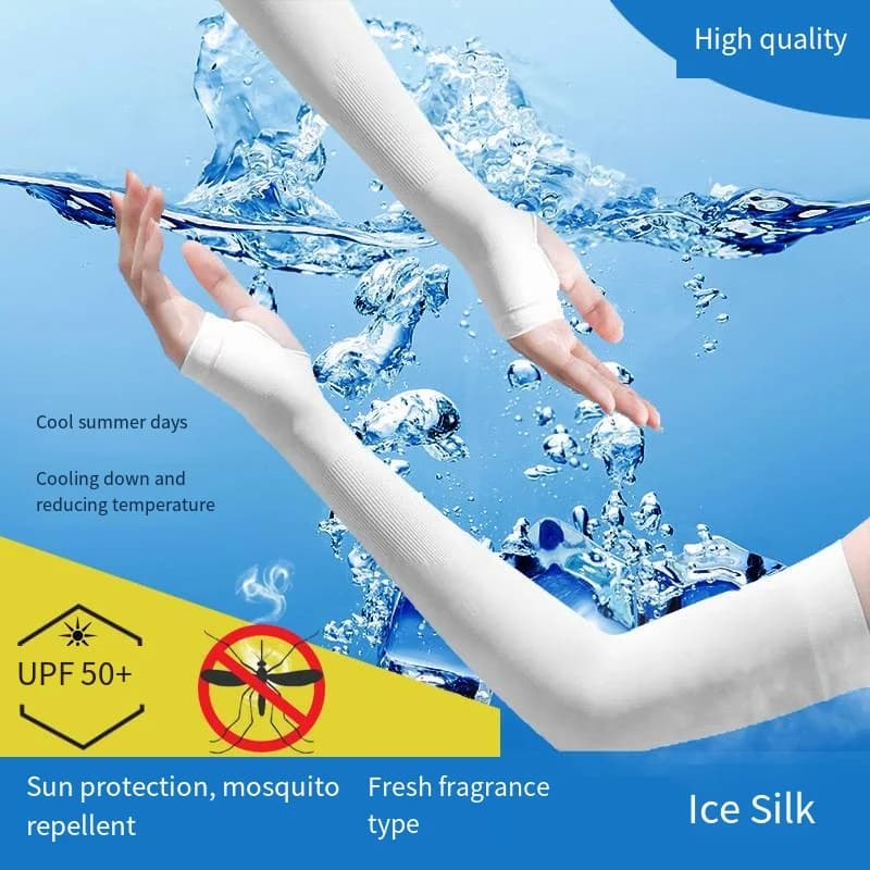 Summer sunscreen ice sleeves ice silk sleeves men's and women's UV protection breathable riding driving arm sleeves
