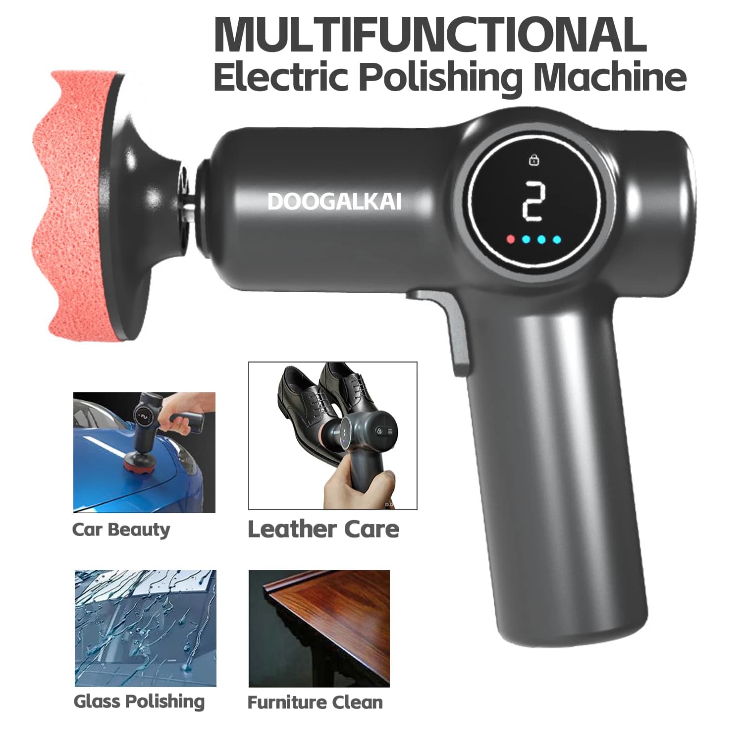 Lucidatrice elettrica da 85 W, strumento per ceratura per la pulizia della manutenzione dei mobili per auto in pelle, kit di spazzole per lucidatura per la cura delle scarpe in pelle