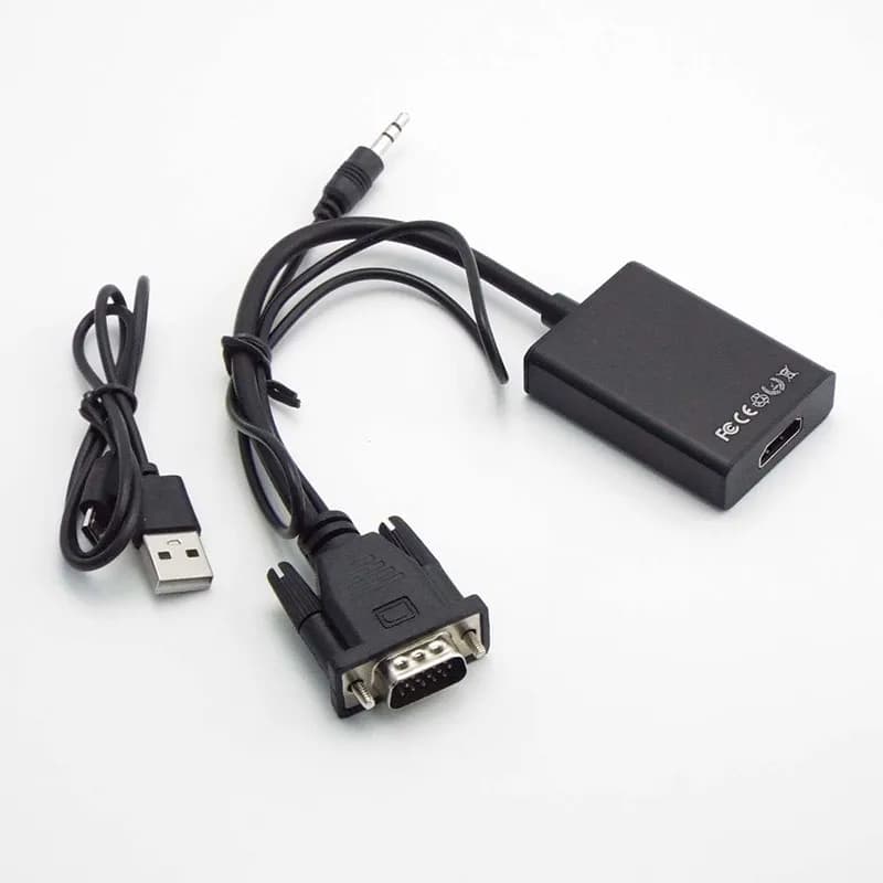 1080P Full HD VGA To HDMI-compatible Converter Cable Audio Output VGA Adapter For PC Laptop To HDTV Projector E4