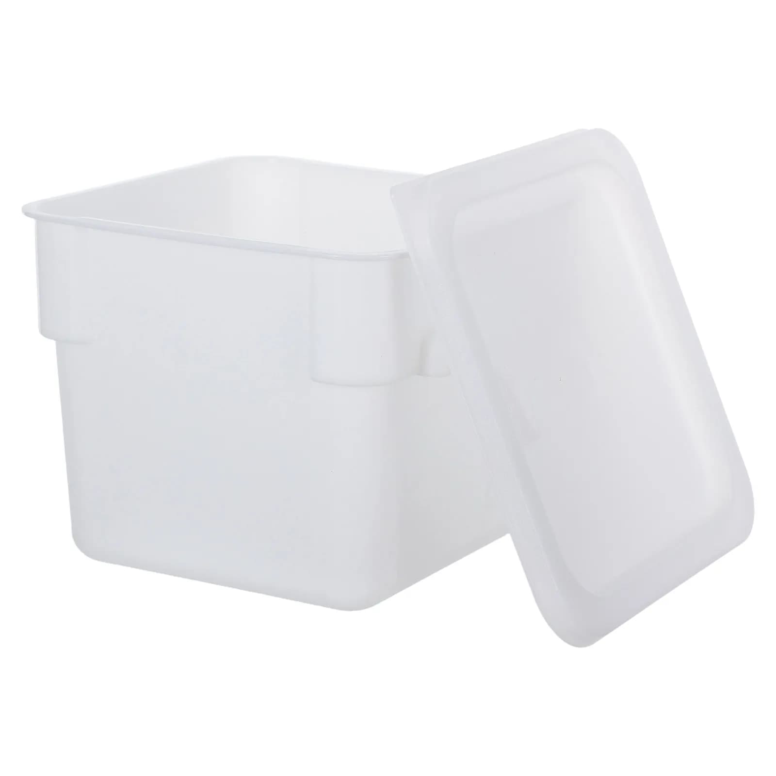 Contenitore per Alimenti con Coperchio, Secchio Impilabile in Plastica Bianca 6L, Contenitore Sigillabile per Dispensa, per Marinatura, Conservazione, Gelato