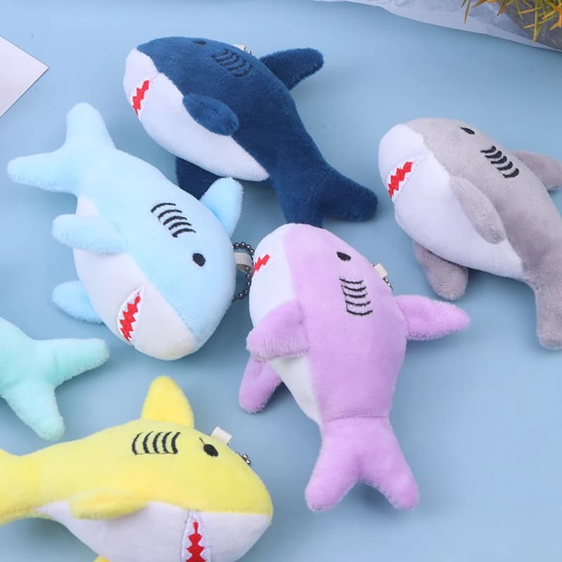 /Kb/Cute Cartoon Stuffed Plush Shark Pendant Key Chain Ring Doll Toys for Kids Adults Gifts Multi-colors