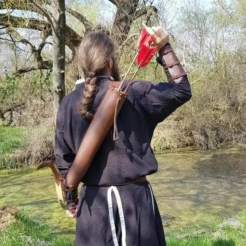 Cintura da spalla tradizionale medievale Tiro con l'arco Porta frecce Faretra Rinascimentale Hunter Archer Nomad Costume cosplay Accessorio Larp