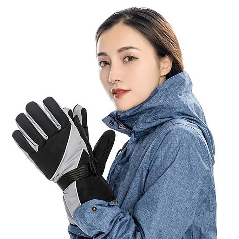 Guanti da Sci in Cotone PP Antifreddo Antispruzzo Touch Screen Unisex Antivento Antiscivolo Bicolore