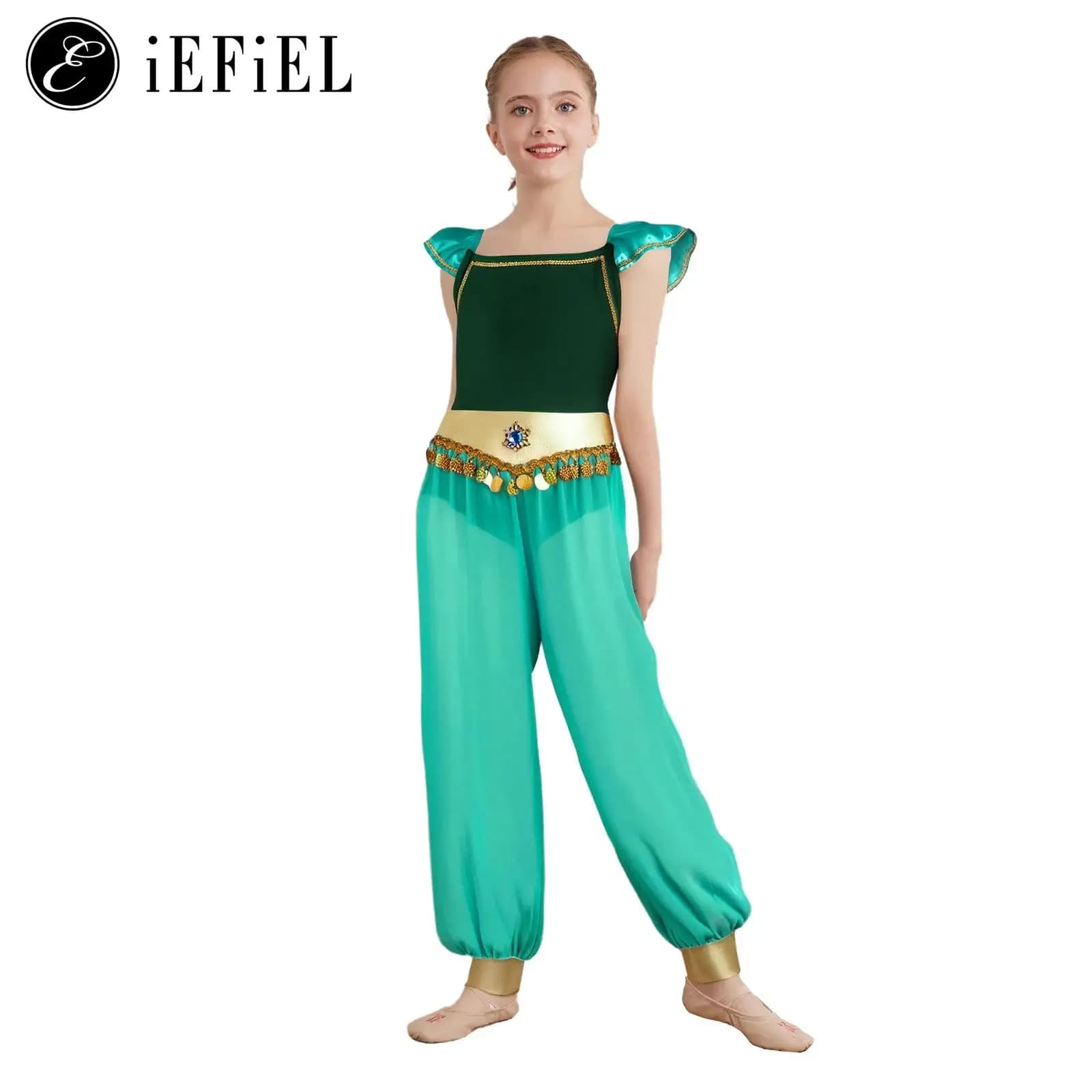Costume da principessa araba per ragazze, manica ad aletta, tute intere, uniforme di danza del ventre, festival di carnevale, cosplay