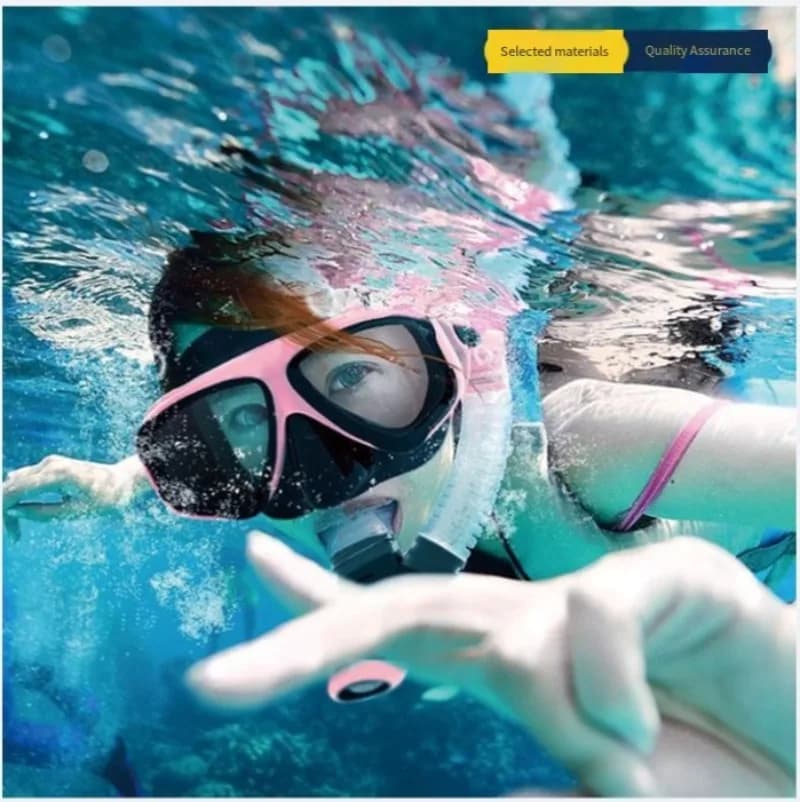 Set Maschera da Snorkeling, Attrezzatura Subacquea Pieghevole Anti-annegamento ad Alta Definizione Completamente Asciutta