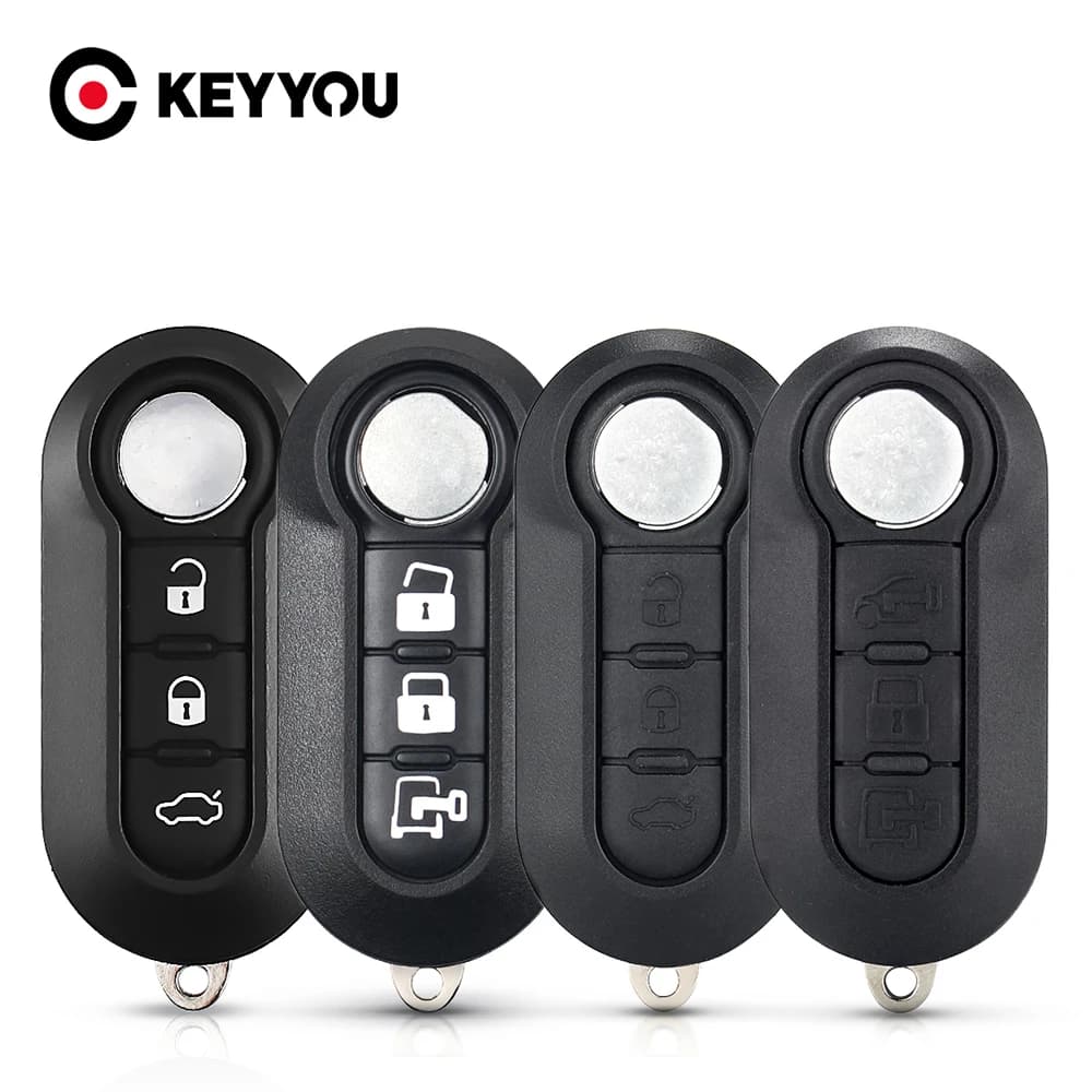 KEYYOU Chiave Caso 3 Bottoni Flip pieghevole Chiave A Distanza Caso Borsette Copertura Per FIAT 500 Panda Punto Bravo Allarme Auto Keyless SIP22 lama