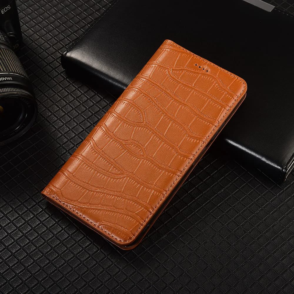 Custodia Flip in vera pelle con pancia di coccodrillo per Infinix Hot 20 20i 30 30i 40 40i 50 50i 60 60i Pro Plus Play Custodie per carte con copertura NFC