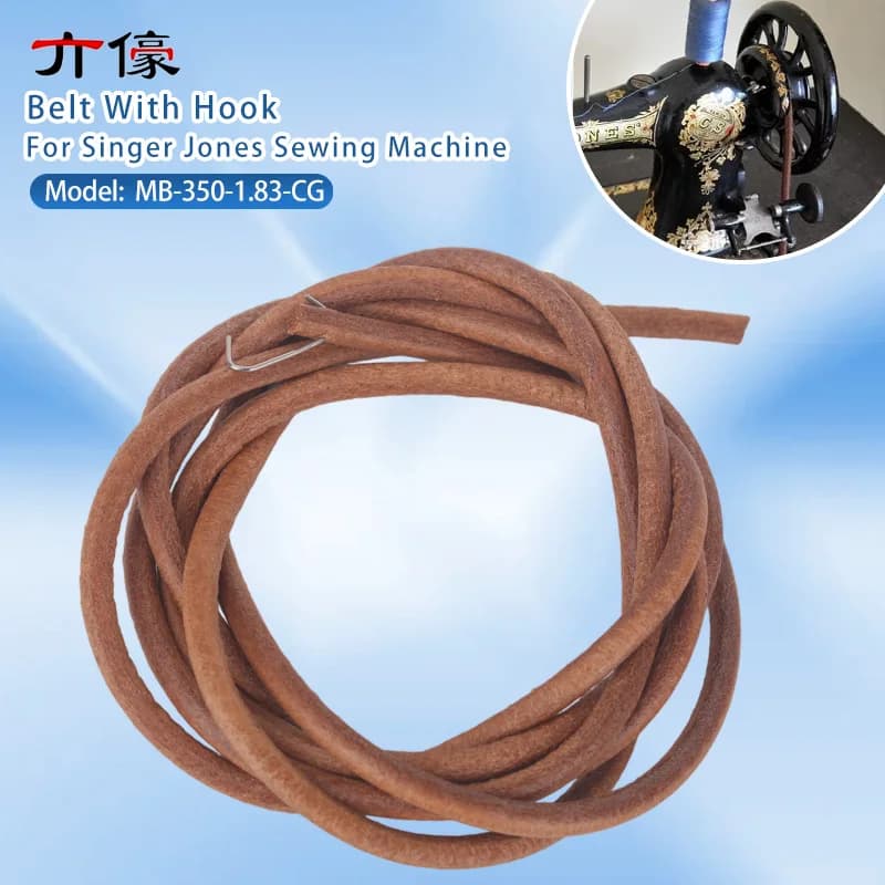 1 PCS Cinture in pelle per macchina da cucire 71 "3/16" Cinture a pedale per macchina da cucire con gancio per accessori per macchine da cucire Singer Jones
