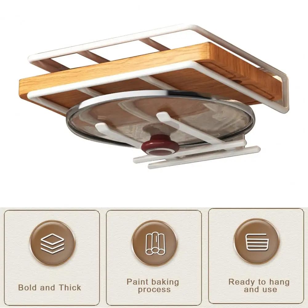 Space-saving Cutting Board Holder Stainless Steel Cutting Board Rack Cabinet Hanger with Multi Hooks Stainless Steel Cutting