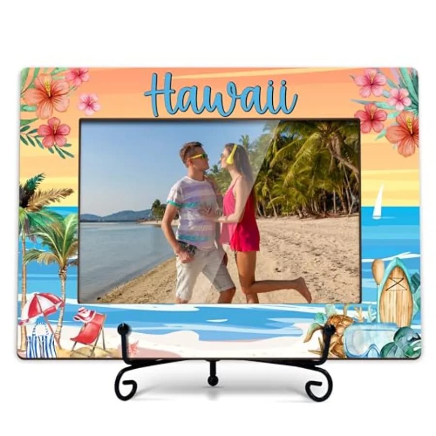 Hawaii Travel Picture Frame, Theme Frame, Hawaii Family Vacation Picture Frame, Gifts for Couples, Couple Picture Frames 4x6, W