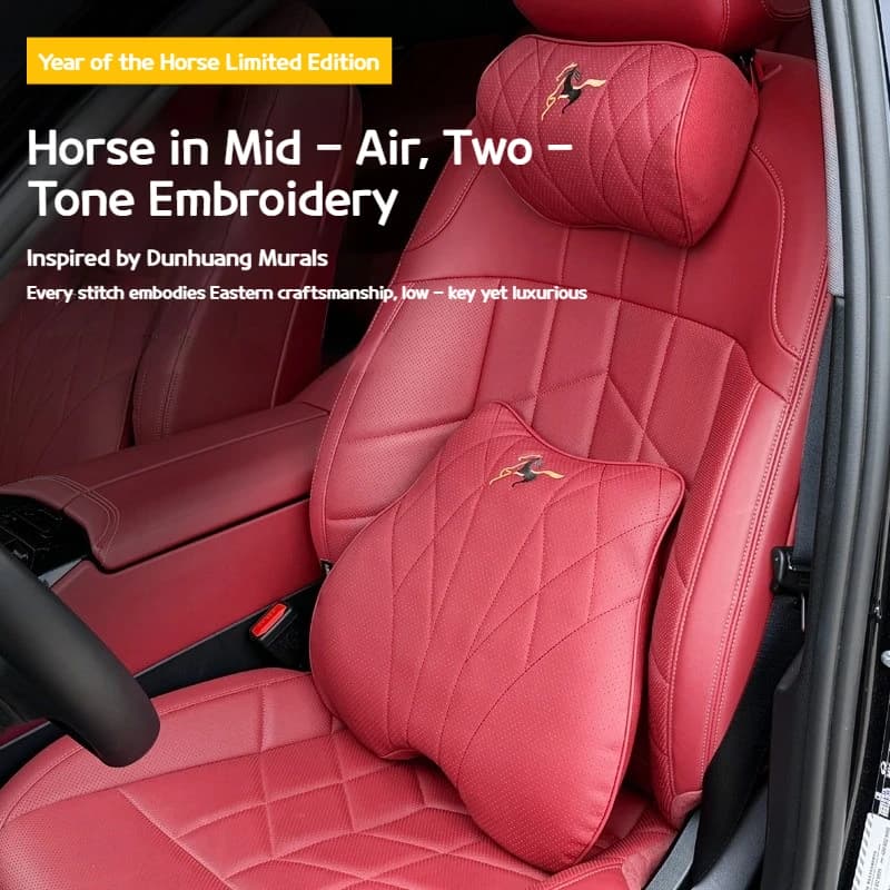 Set di Accessori per Sedile Auto: Cuscino Poggiatesta e Supporto Lombare in Pelle Nappa, Morbido, Confortevole e Traspirante per Viaggi e Guida