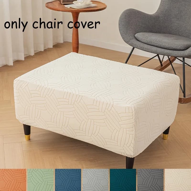 1PC Addens Elastic Velvet Cover Jacquard Chair Cover All-inclusive Poggiapid Sofa Square Low Stool Cover Furniture Protection