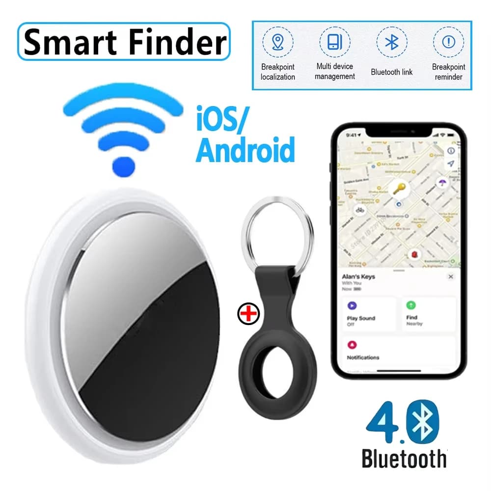 Localizzatore Intelligente per Chiavi, Telefono, Airtag con App di Ricerca e Allarme, Localizzazione in Tempo Reale, Tracker per Bambini e Animali Domestici