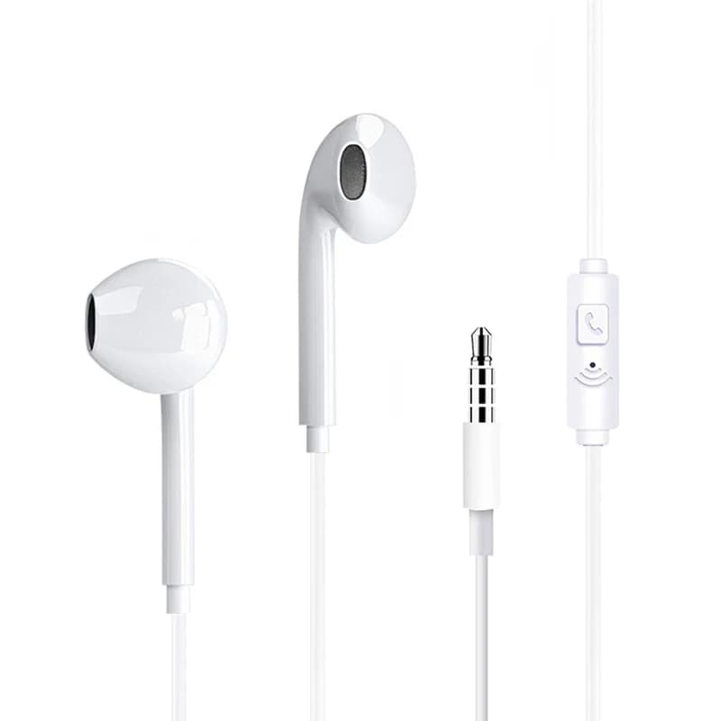 Cuffie cablate da 3,5 mm con microfono Chiamate in vivavoce Subwoofer Musica Sport Tappi per le orecchie Auricolari ergonomici e confortevoli da 3,5 mm