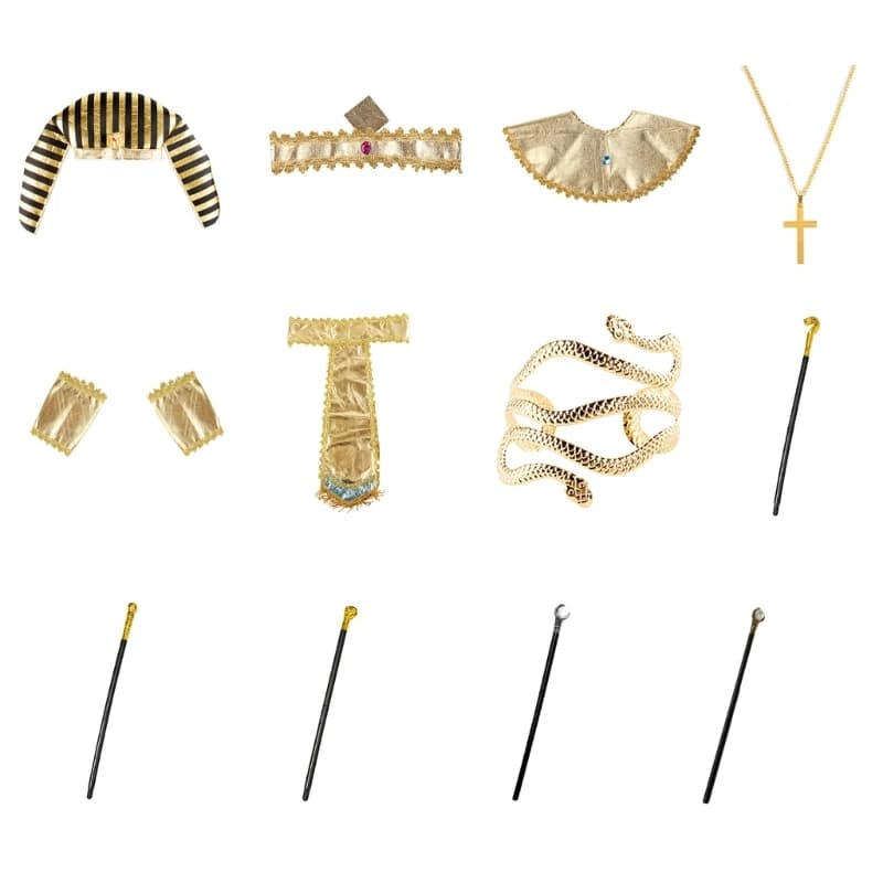Egyptian Halloween Cosplay Costume Accessory Egyptian Snake Headpiece Egyptian Scepter Egyptian Belt Snake Bracelet Cuff